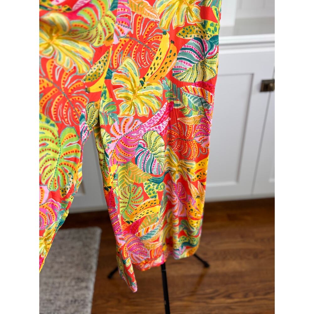 🌴 VICI Tropical Print Cropped Wide Leg Jumpsuit | Size S | Multicolor - Picture 4 of 11